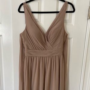 Azazie Taupe bridesmaid dress. Style Kora